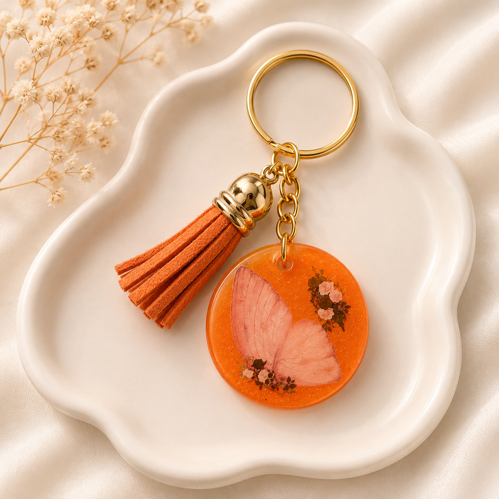 Neon Orange Handmade Kulcstartó